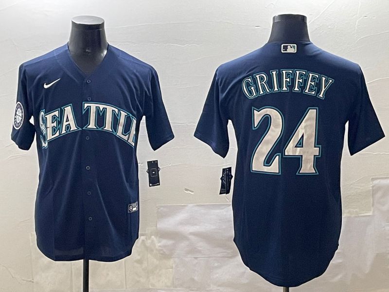 Men Seattle Mariners #24 Griffey Blue Game 2025 Nike MLB Jersey style 2->seattle mariners->MLB Jersey